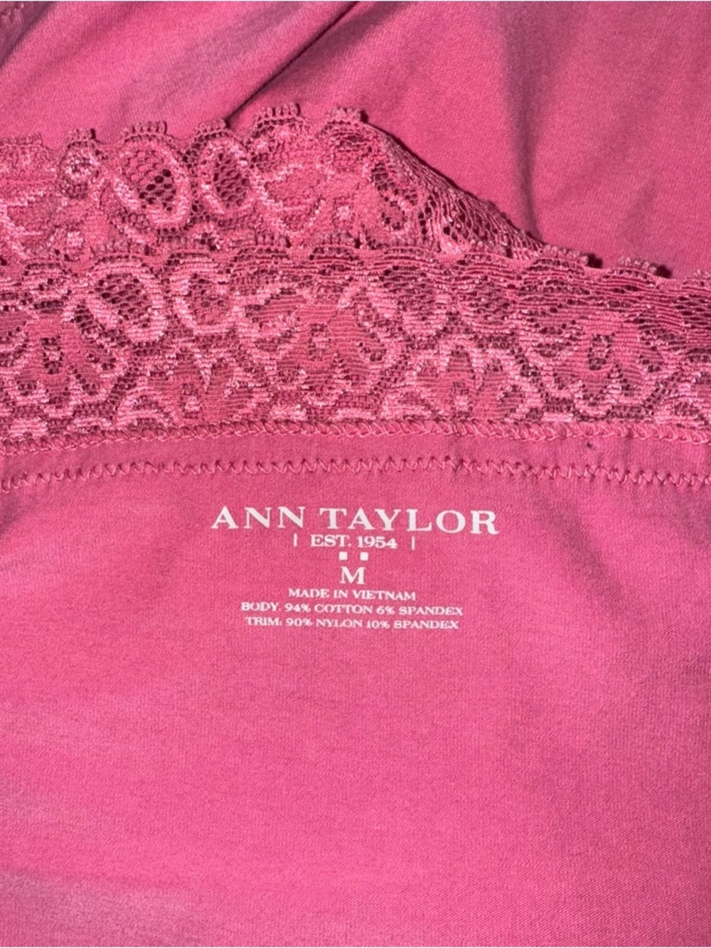 Ann Taylor Lace-Trim Camisole - Raspberry - Picture 5 of 5